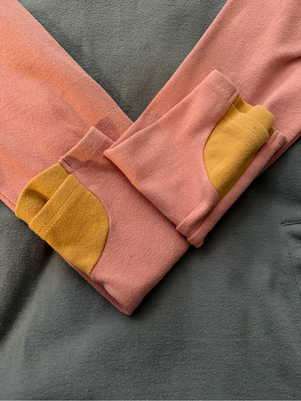 AMPERSAND AVE Gray, Pink & Yellow “DoubleHood” Sweatshirt - Picture 6 of 7